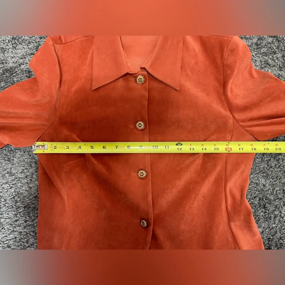 Dressbarn Rust Suede like blouse or jacket women’s size small - Picture 14 of 14